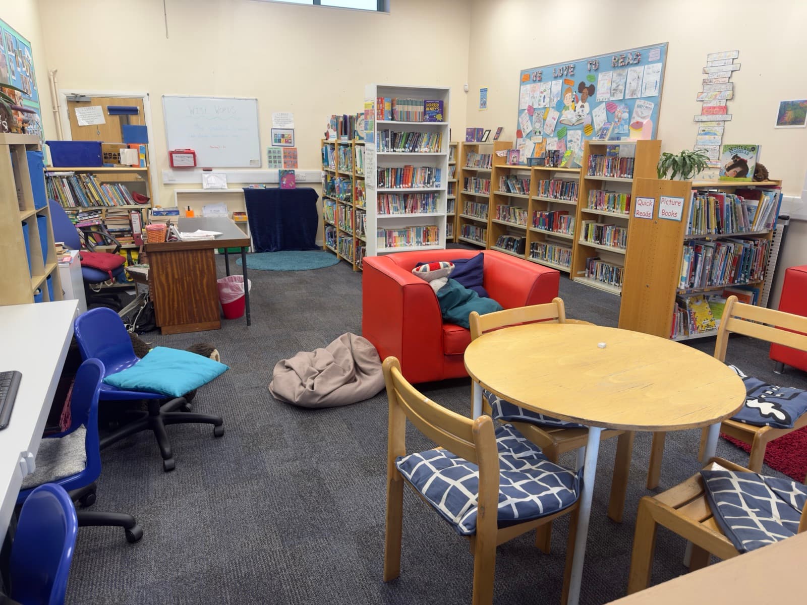 KS2 library at East Sheen Primary today