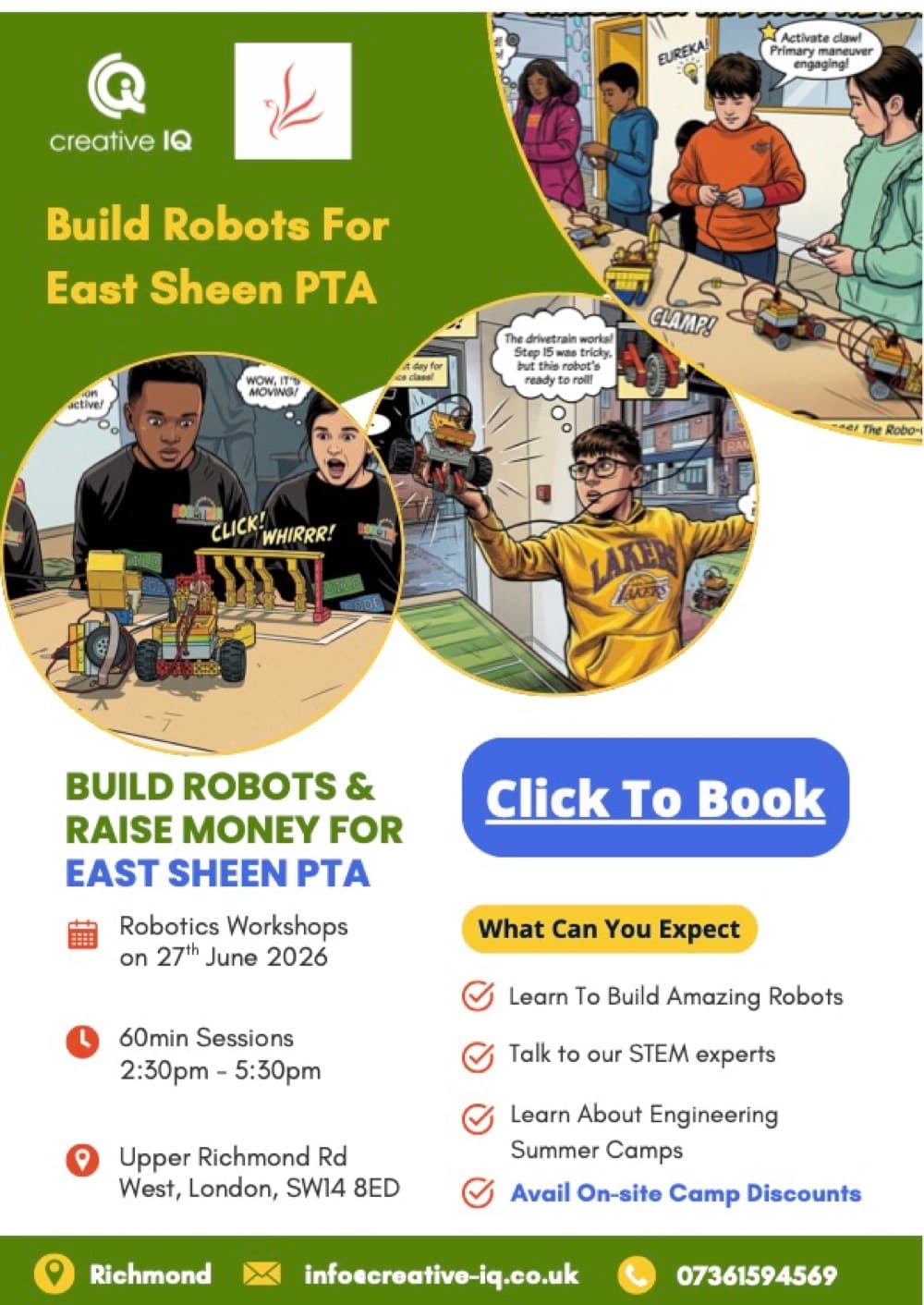 Creative IQ robotics workshop poster